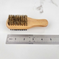 Brosse à barbe double face personnalisable pour homme, en bois naturel, avec poils de sanglier, outil de toilettage et de massage facial