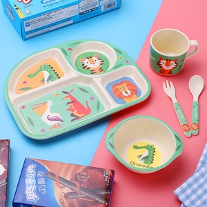 Juego de Vajilla Infantil de Melamina de 5 Piezas, Plato Dividido, Tazón, Taza, Cuchara, Tenedor, Libre de BPA, Apto para Alimentos, Juego de Alimentación para Niños, OEM, ODM, Venta al Por Mayor - Product Image 2