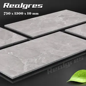 Realgres Chinese Building Material Saudi Arabia Floor Tile Light Grey Polished Porcelain Tile 75X150