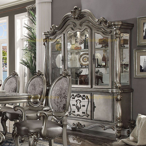 Set <span class=keywords><strong>da</strong></span> Pranzo Tradizionale Europeo di Lusso in Legno Massello Convertibile per 8 Persone con Struttura in Legno Massello Arredamento per la Casa - Product Image 4