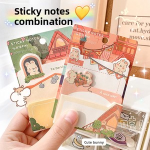 摩卡可爱Ins风格卡通异形记事本多层便签学校用自粘批发N次 - Product Image 4