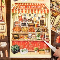24 autocollants par paquet, une collection d'autocollants de paysages DIY mettant en scène des lieux touristiques et des restaurants locaux, déballez-les et faites preuve de créativité