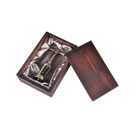 Ouvre-bouteille en alliage de zinc antique de haute qualité avec design luxueux, durable et multifonctionnel, dans une boîte en bois