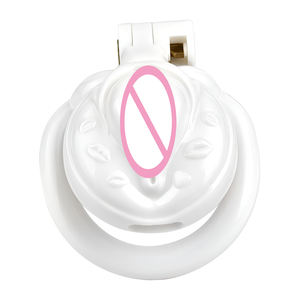 FRRK erkek plastik Chastity kafes kilit yüzükler gerçekçi klitoris şekli ile eşcinsel seks Chastity kafes oyun topu esaret erotik seks dükkanı - Product Image 5