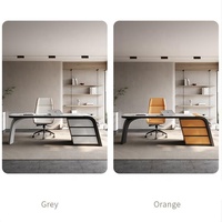 Bureau de direction convertible de luxe en pierre frittée, table de bureau moderne pour la maison avec tiroir, mobilier écologique et durable
