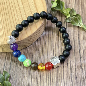 Joyería Conmemorativa para Mascotas Hecha a Mano, Regalo de Condolencia para Mascotas, Cuentas Mixtas de 8mm, Pulsera Conmemorativa de 7 Chakras para Perros y Gatos Queridos - Product Image 6