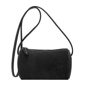 Sac bandoulière cylindrique en daim avec fermeture éclair pour usage quotidien, mini sac à main marron pour femme, collection Printemps 2025 - Product Image 5
