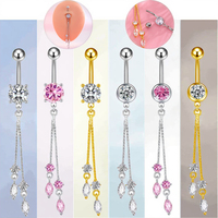 Mode Piercing pour femmes cristal nombril anneau en acier inoxydable nombril Piercing bijoux Xinfocus chaud corps bijoux