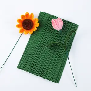 50 gói hoa thân dây cho hoa giấy Nhân Tạo Màu xanh lá cây thủ công wirewreath làm nguồn cung cấp cho hoa tự làm đường kính 2mm
