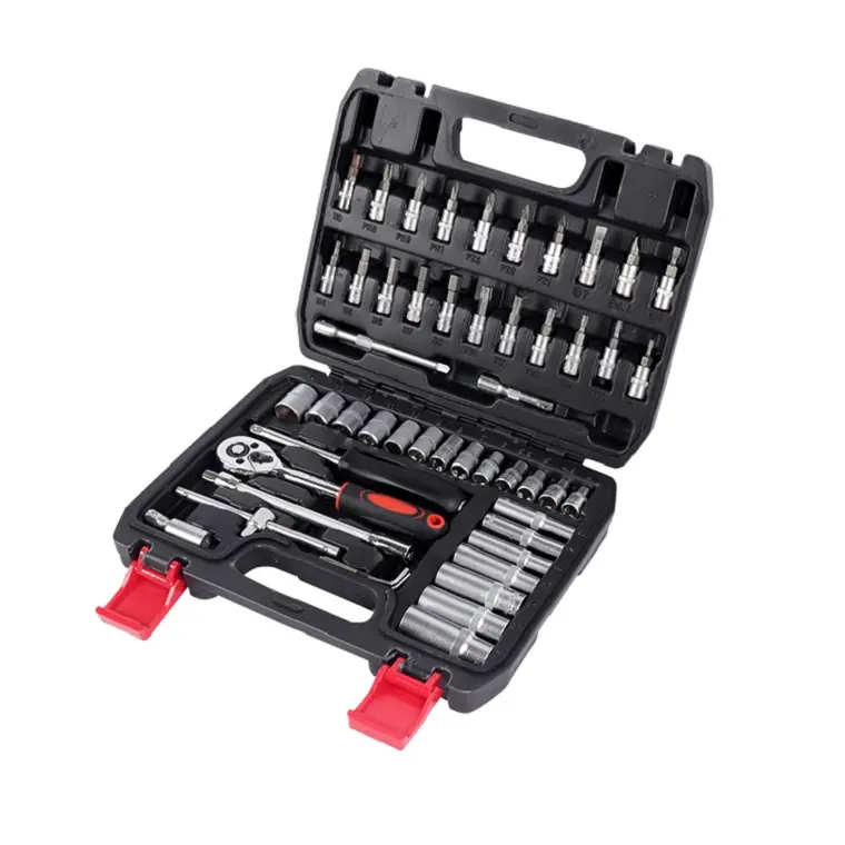 53PCS 1/4" Mechanics Heavy Duty Socket Wrench Set Drive Hand Tools Set for Car Motorcycle Repair Tool Kit