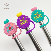 En gros, Capuchon de paille en silicone personnalisé à motif de dessin animé, anti-poussière, pour gobelet Stanley, qualité alimentaire, réutilisable