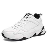 Chaussures décontractées épaisses personnalisées pour hommes de haute qualité, noires et blanches, pour la marche et la course quotidiennes, style lacets