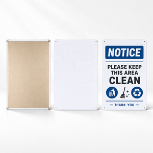 Op maat gemaakte blikken sublimatie blanks reclamebord met schroefgaten voor hittetransferdruk, geschikt voor hotels, kantoren en openbare ruimtes. - Product Image 1