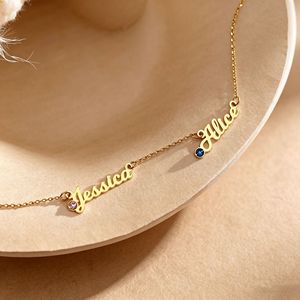 <b>Custom</b> Stainless Steel Family <b>Name</b> <b>Necklace</b> Multiple <b>Names</b> Birthstone Choker Personalized Family Member <b>Necklace</b> Jewelry Gift - Product Image 4