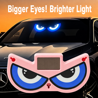 Lumière de signalisation de sécurité anti-collision arrière pour voitures, alimentée par énergie solaire, affichage LED démoniaque pour vitre arrière, motif triangle néon de dessin animé