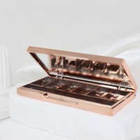Vide Maquillage Fard À Paupières Palette Conteneur Cas Avec Miroir Carré Compact Poudre Emballage Personnalisé 6 couleurs pan Fard À Paupières Cas Boîte