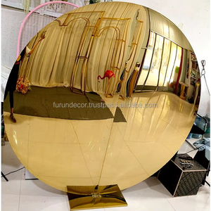 FURUN Shiny <b>Gold</b> <b>Mirror</b> Ball Customized Size Stainless Steel Wedding Backdrop Handmade Durable for Party Events - Product Image 2