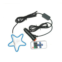 Lumière d'ambiance LED multicolore en forme d'étoile pour modification de fenêtre de voiture, décoration intérieure de voiture, lumière lumineuse en forme de cœur