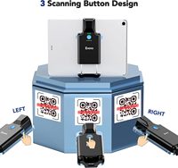 Eyoyo-Lecteur de Code QR sans fil Bluetooth pour téléphone portable, lecteur de code à barres, avec clip arrière 2D, compatible iPad, tablette, iPhone, Android, 3000mAh