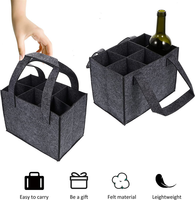 Articles promotionnels : Sac de transport pour 6/12 bouteilles de vin en feutre, sac à main de transport pour vin rouge avec séparateur de bouteilles, sacs non tissés – Vente en gros