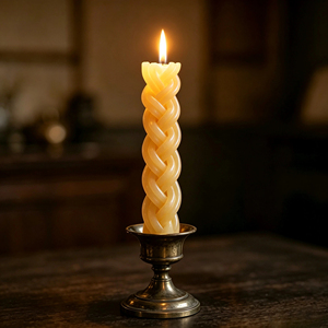 Bougie de Havdalah à 6 brins, tressée à la main avec de la cire d'abeille naturelle, couleur personnalisable, bougie religieuse juive tressée pour le rituel du sabbat - Product Image 5