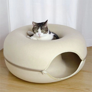 Cama para Gatos en Forma de Túnel, Cueva para Gatos de Fieltro de Doble Uso, Túnel de Juego Interactivo para Gatos de Interior - Product Image 2