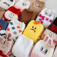 Bas 3D en velours corail, broderie par Sublimation, confortable, unisexe, mignon, Design de dessin animé, cerf, sommeil moelleux, chaussette de noël avec boîte cadeau