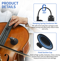 Penerima Mikrofon Instrumen Nirkabel XTUGA KX dengan Suction Cup/Clip-on untuk Gitar, Biola, Akordeon, dan Penguat Suara
