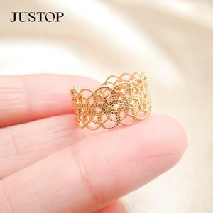 Anillo Abierto de Latón Chapado en Oro de 18K al por Mayor, Diseño de Encaje, Estilo Coreano, Lindo Lazo, Accesorios para Niñas, Caja de Regalo - Product Image 5