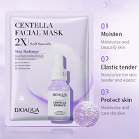 BIOAQUA Soins de la Peau Masque Facial Cosmétique à la Vitamine C et au Thé Vert, Extraits 100% Naturels, Anti-Acné et Éclaircissant
