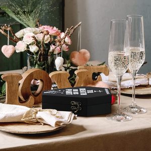 Boîte en <span class=keywords><strong>bois</strong></span> en gros, boîte de support d'anneau de cercueil, décor de cercueil de mariage gothique noir à vendre avec couvercle - Product Image 5