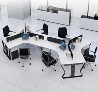 Bureau 4 places personnel acier jambes poste de travail cloison cabine bureau pc ordinateur table bureau Y forme
