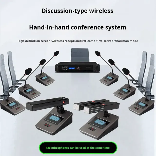 TUT660 Wireless Hand-in-hand Digital Conference System Microphone Desktop Gooseneck Condenser Super Cardioid Directional Mode