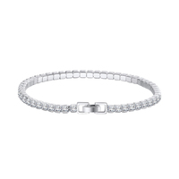 Bracelet tennis ICEBELA fait main pour femme, en argent sterling 925 de luxe, avec zircone cubique bleue et blanche de 2,0 mm