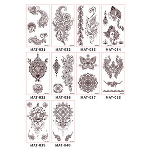 Tatouages temporaires inspirés du henné noir, autocollants de <span class=keywords><strong>tatouage</strong></span> pour <span class=keywords><strong>bras</strong></span> et mains au design Mehndi mat pour femmes - Product Image 4