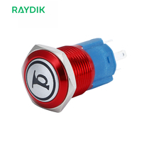 Interrupteur à bouton-poussoir rond anti-vandalisme momentané personnalisé étanche de 16 mm pour voiture 12v