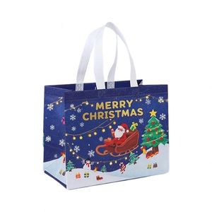Non Woven Eco-friendly Bio-degradable Recyclable <b>Christmas</b> <b>Bag</b> Custom Logo Gravure Printed Customized Size Factory-Direct for - Product Image 1