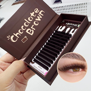 Abonnie Cashmere Lash phần mở rộng màu nâu sẫm Lash khay bán buôn J B C CC D DD L LJ LB LC LD M Curl 0.03 Nâu Lash phần mở rộng - Product Image 5