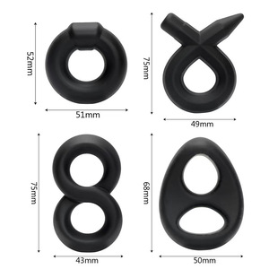 Ensemble de 3 anneaux péniens en silicone liquide en forme de nez de <span class=keywords><strong>cochon</strong></span>, jouets sexuels flexibles pour hommes, anneaux pour pénis, produit pour hommes - Product Image 5