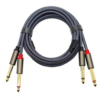 Câble 5 M 6.35 à 1/4, double câble d'interconnexion audio stéréo 1/4 pouces TS à double 6.5 2X 6.35mm 1/4 pouces mâle TS à 2 6.35 mâle