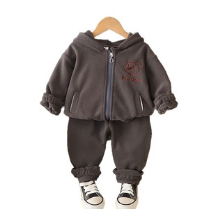 <strong>Boy</strong> Baby Autumn/Winter Outfit New Style Infant/Toddler Clothing Western-Style Winter Fleece-Lined Cartoon Two-Piece Set Zip-<strong>Up</strong> - Product Image 6