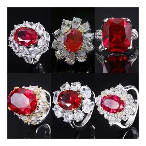 Factory Wholesale Alexandrite Ruby Sapphire Rings Lab Grown Emerald Rings Gemstone Ring