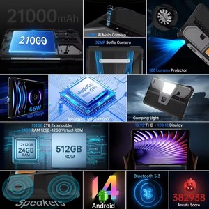 8849 Tank Pad E Unihertz Rugged Máy Chiếu Máy Tính Bảng Android 21000MAh 512GB 120Hz 24GB Thông Minh Pad 50MP 10.95Inch Điện Thoại Máy Tính Bảng 2025 - Product Image 3