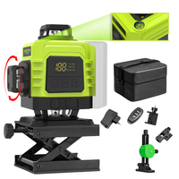 Niveau laser vert HILDA 16 lignes, 2 piles au lithium, précision de 2 mm, support de fenêtre réglable pour le bricolage, pour la construction, l'accrochage d'images, nouveauté