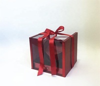 Boîte à gâteau et à fleurs vide personnalisée avec ruban, boîte à fleurs avec tiroir, boîte à fleurs transparente carrée