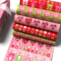 Livre d'autocollants Saint-Valentin fraise sucrée, 600 feuilles, pour bouteilles d'eau, ordinateurs portables et cadeaux de fête pour enfants
