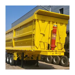 Heavy Duty Hydraulic 30 Cubic Meters 60Cbm Dump Trailer Self Dumping Trailers Transport Sand Cargo For Sale