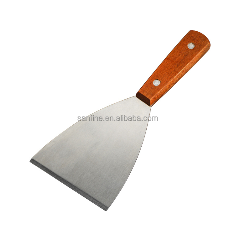 Raschietto 3-in-1 Con Lame In Acciaio 420J2 E Manico In Legno – Per Vernice, Smalto E Fai Da Te (21 Cm)