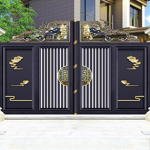 Nhà máy sản xuất đôi Swing đường lái xe cổng và biệt thự tư nhân Nhôm hàng rào 3D mô hình dịch vụ bao gồm - Product Image 5