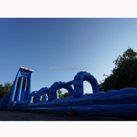 Cavalier gonflable de maison de rebond de glissade d'eau de glissement et de glissière de 50ft avec le jeu gonflable de glissière de piscine pour des enfants